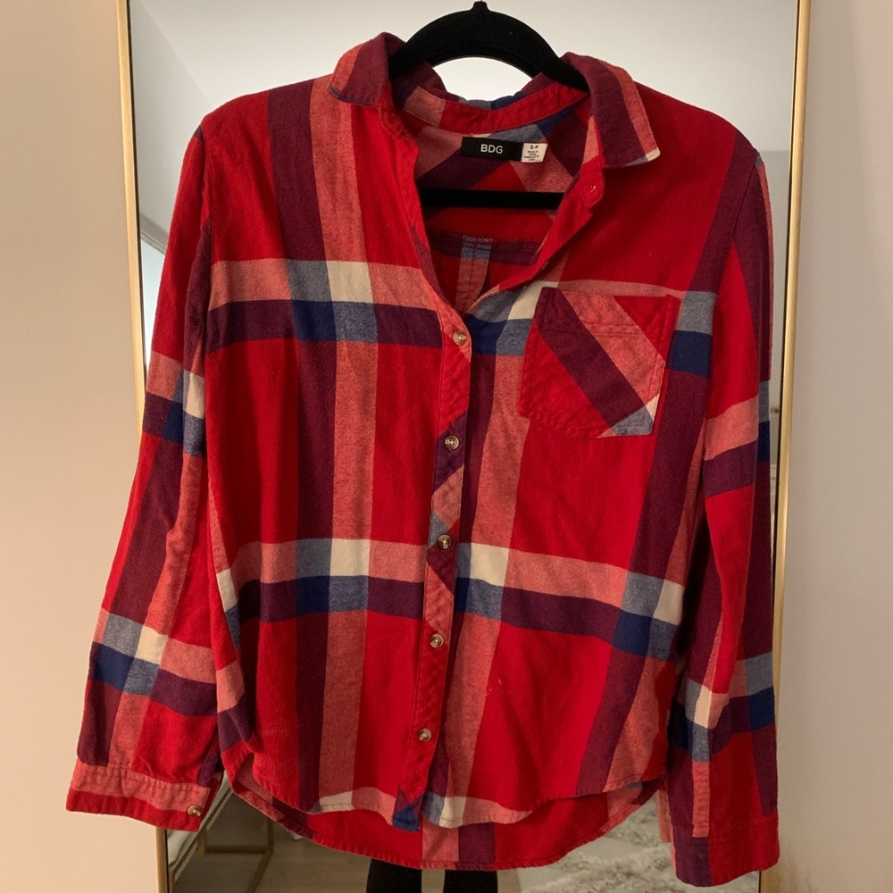 BDG Long Sleeve Red Flannel